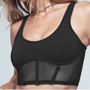 alo yoga airbrush mesh corset tank top Sz S